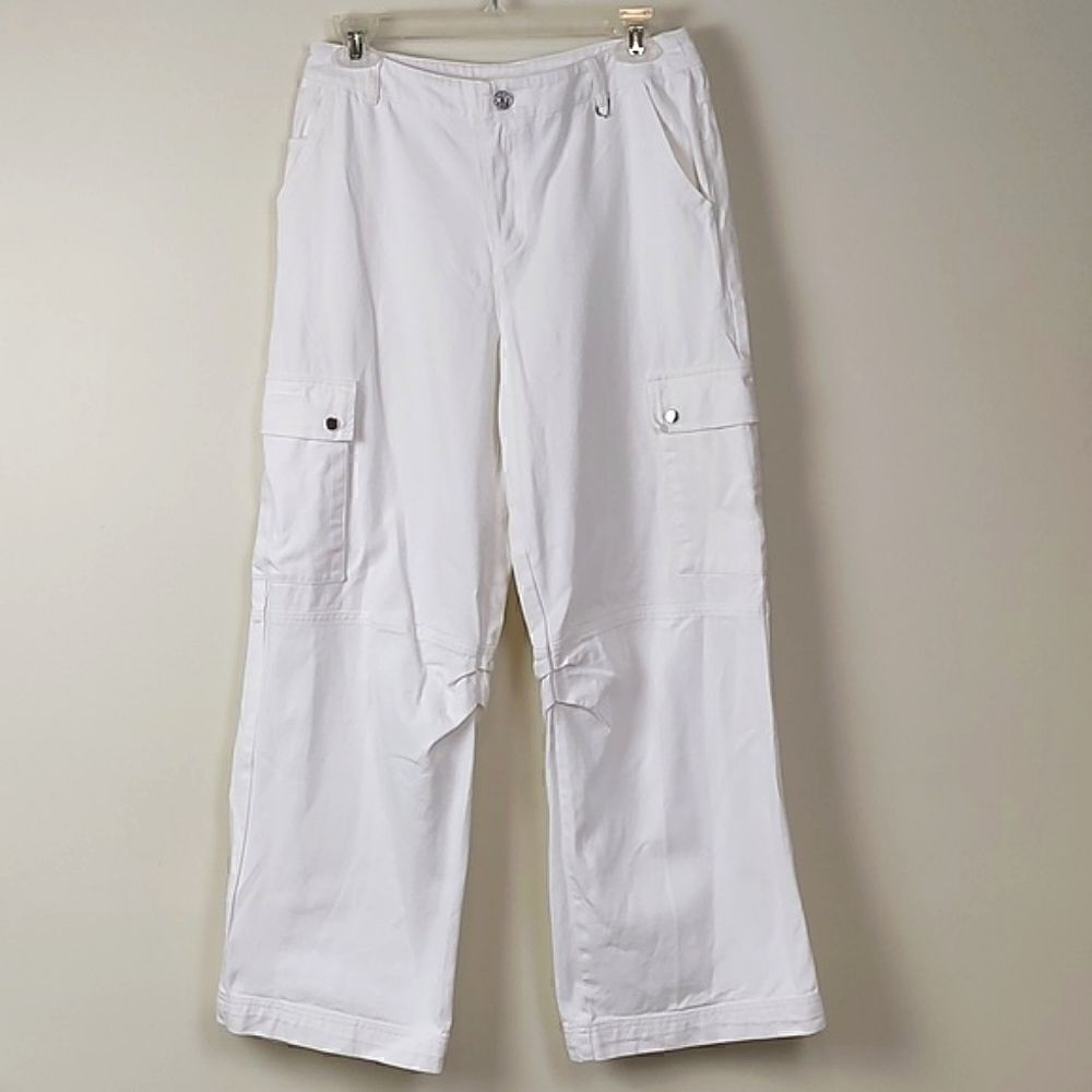 Princess Polly White Wide Leg Patch Pockets Denim Pants Size 4